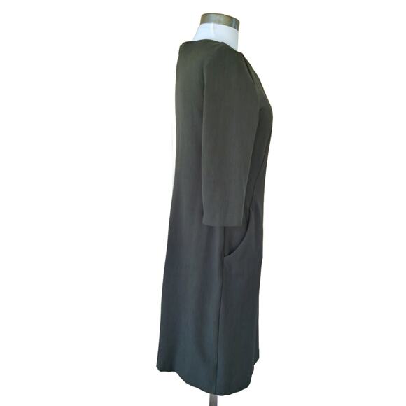 MM Lafleur Etsuko Sheath Dress Pine Green Size 6 Workwear 3/4 Sleeve - Picture 6 of 10